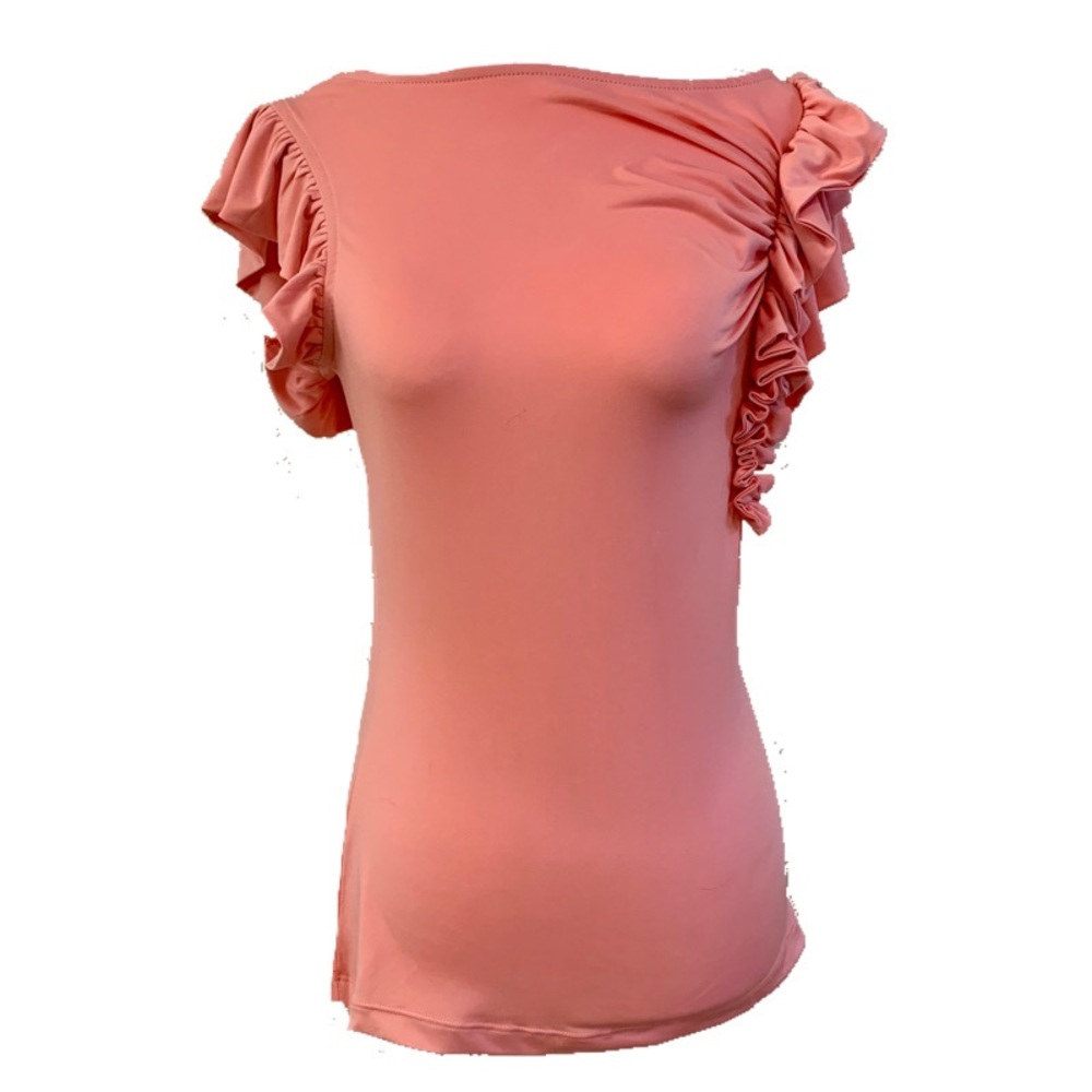 Ruffle Blouse In Salmon Pink